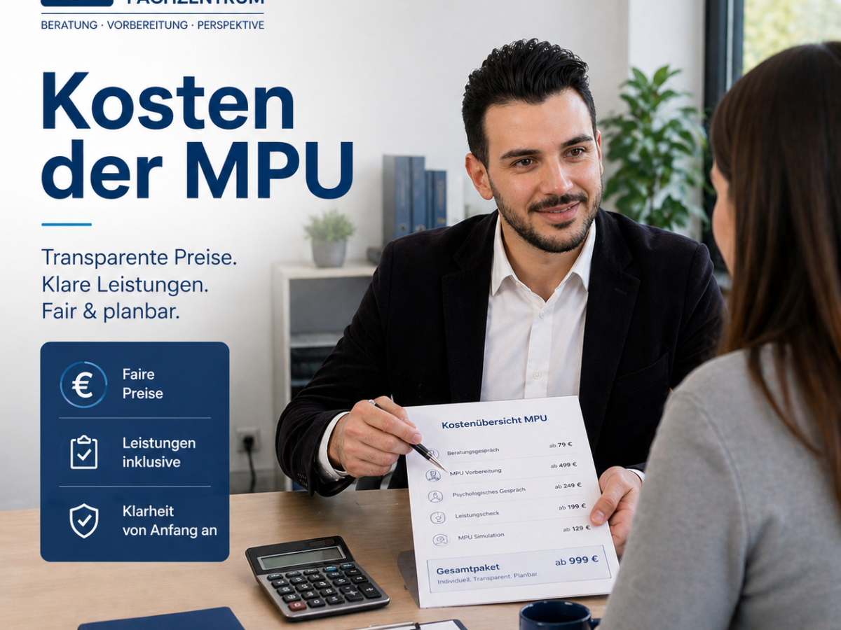MPU Vorbereitung Kosten transparent und individuell einschätzen lassen