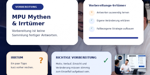 Beratung im MPU Fachzentrum zu Mythen und Irrtümern bei der MPU-Vorbereitung mit Einzelfallanalyse, Strategie und fachlicher Vorbereitung